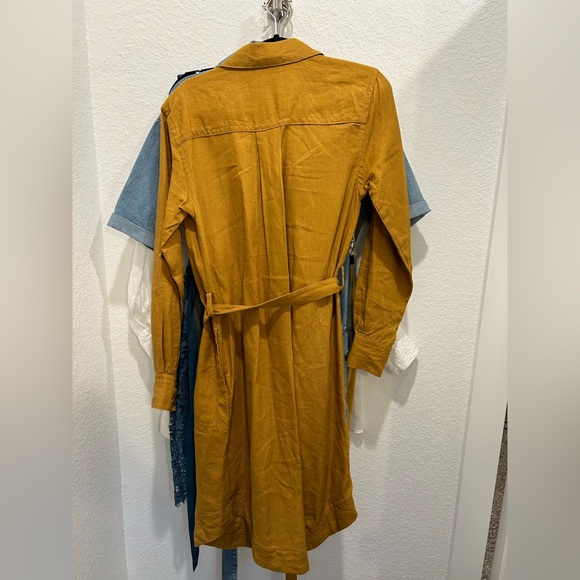 Banana republic camel linen dress #linen #longsleeve - Picture 2 of 3
